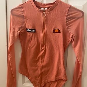 Ellesse bodysuit with mesh sleeves